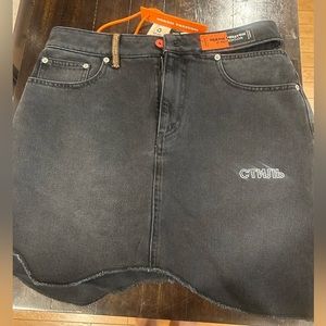 Heron Preston Women's Black Denim Skirt